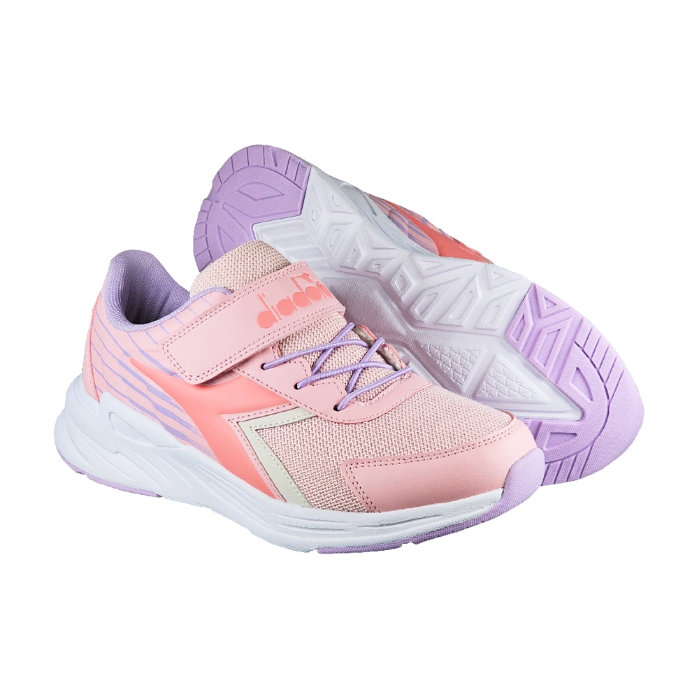 DIADORA迪亞多那 輕量大童慢跑鞋 童運動鞋 童鞋 寬楦 透氣 保護後跟 吸震 減壓 彈性 健康鞋墊 止滑 黑 粉, , large