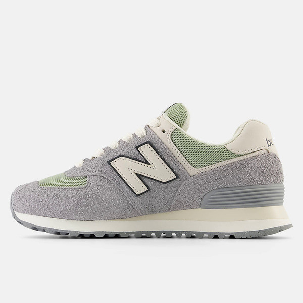 Kixpress-New Balance 女 休閒鞋 運動 經典 復古 B楦 NB 574 緩震 麂皮 石板灰 綠 [WL574GA2], , large