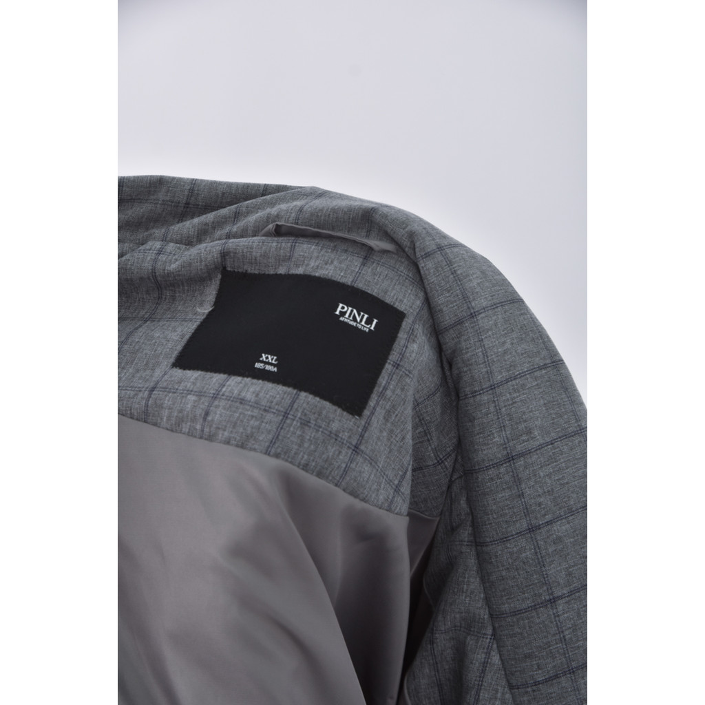 (2XL) pinli格紋灰色外套二手衣, , large