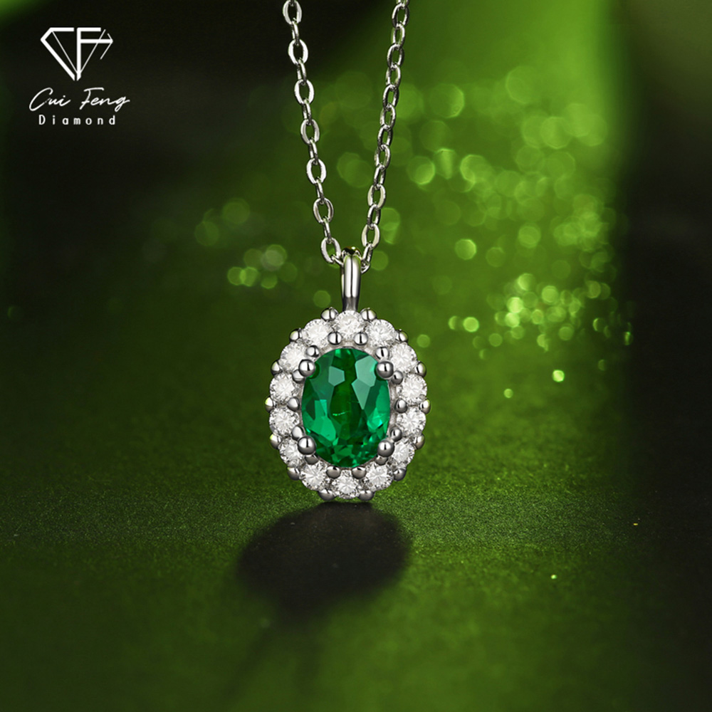 【CF鑽飾】項鍊 培育祖母綠《清漣》1.5克拉 哥倫比亞祖母綠, , large