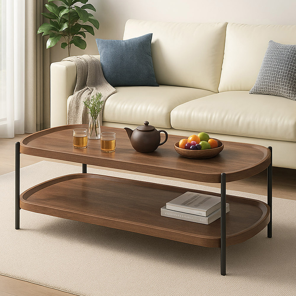 【AOTTO】簡約圓弧雙層客廳大茶几(TA-301), , large