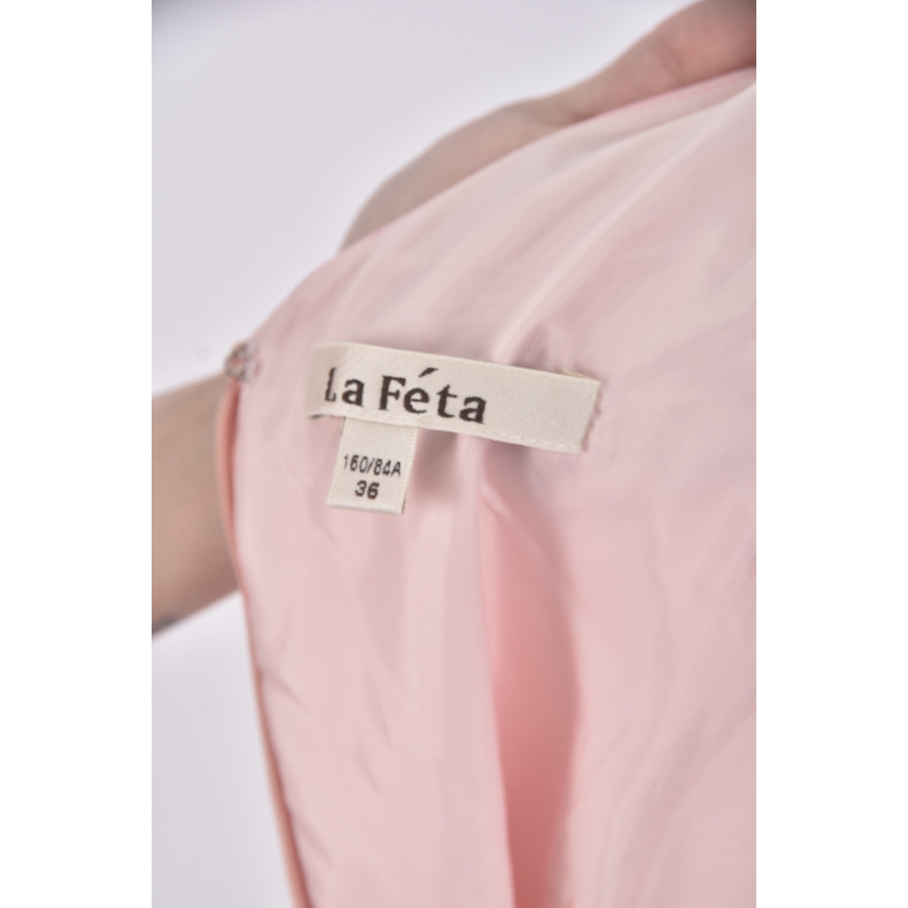 (S) la feta質感V領粉色洋裝二手衣, , large