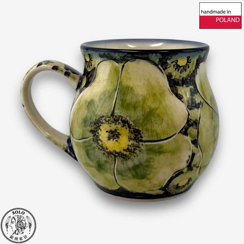 【SOLO歐洲家居】波蘭製 Cerraf 波蘭陶 350ml 胖胖杯 馬克杯 水杯 咖啡杯 青花素語系列, , large