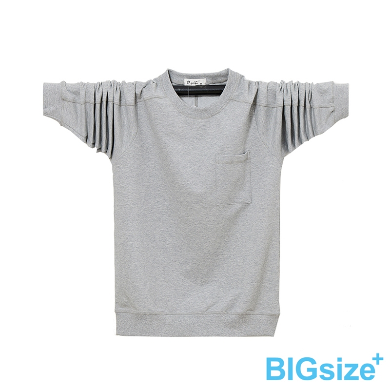 大尺碼-男款-純棉口袋 拼接 長袖T恤-黑/灰/綠/酒紅-0201127, 01黑, large