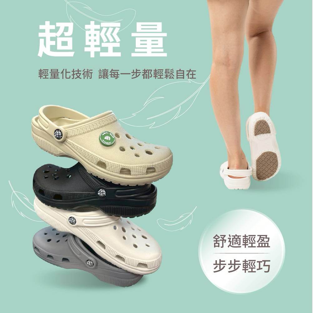 (eShoes) Banjia Home - Taqu Outdoor Non-Slip Slippers, Anti-Slip Slippers for the Elderly, Gardener's Shoes, Crocs, Plain White, 24CM, , large