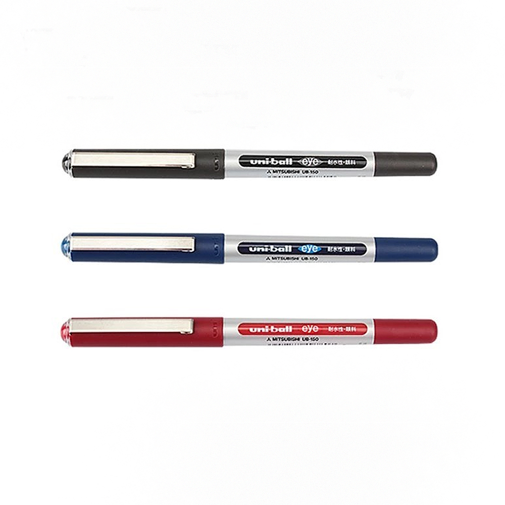 【三菱Uni】全液式耐水性鋼珠筆 0.5mm 2支入/組 UB-150(黑/紅/藍)  -  多款可選, , large