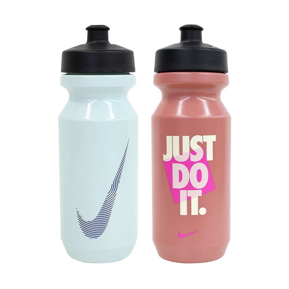 NIKE GRAPHIC 大嘴巴水壺 2.0 22OZ/650ml 運動水瓶 隨身杯 健身 擠壓式 防漏 淺藍 珊瑚粉