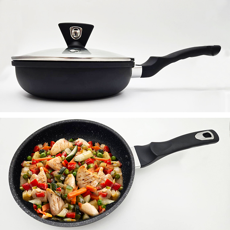 里奇IH不沾平底鍋-附玻璃蓋-24cm-1支, , large