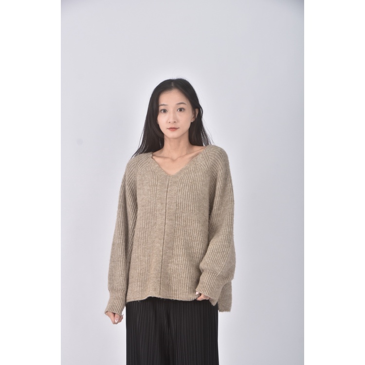 (XL) earth music ecology質感V領綠色毛衣二手衣, , large