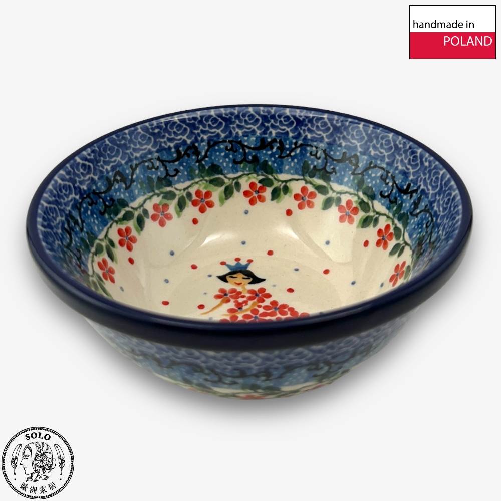【SOLO Vintage】CA Polish Pottery 12cm Small Bowl Sauce Dish Dessert Bowl Ice Cream Bowl Pudding Bowl Red Princess Series, , large