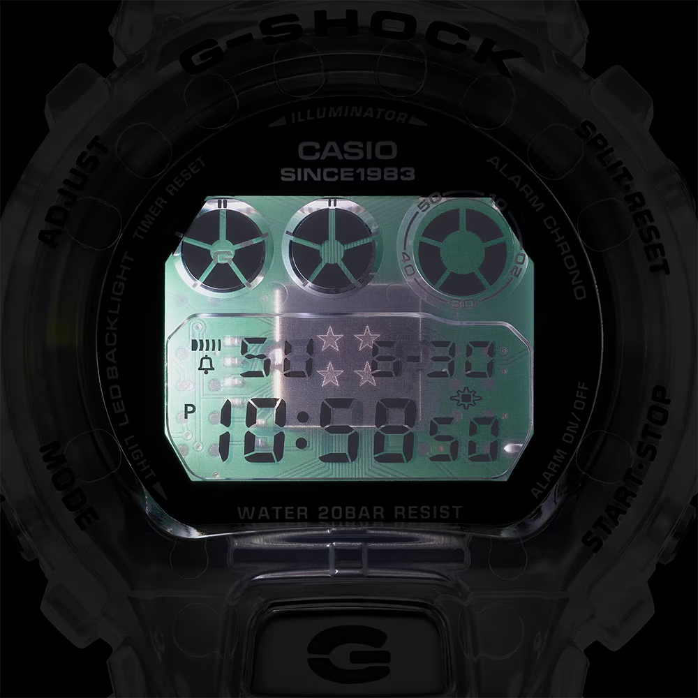 CASIO 卡西歐 G-SHOCK 40周年透明限量版透視機芯手錶 DW-6940RX-7, , large