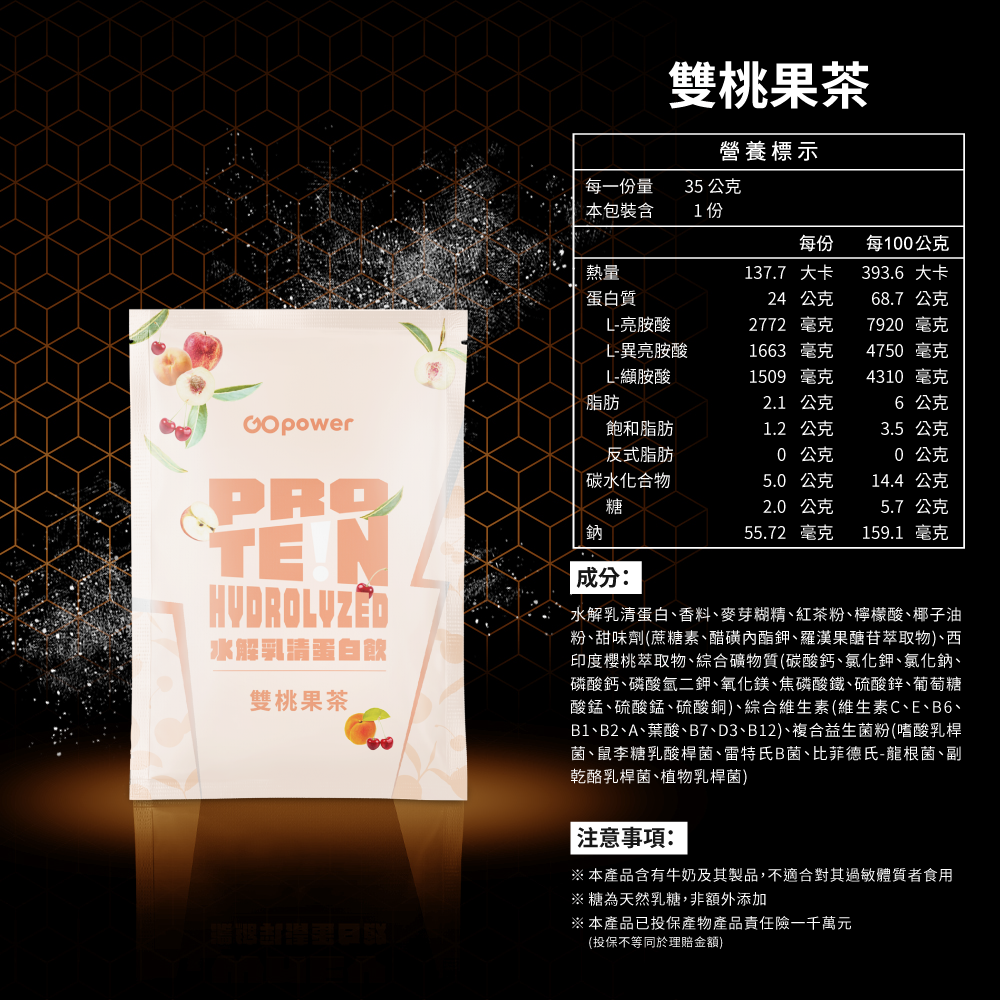 〔果果能量〕水解乳清蛋白-優格多多 35g/包, , large
