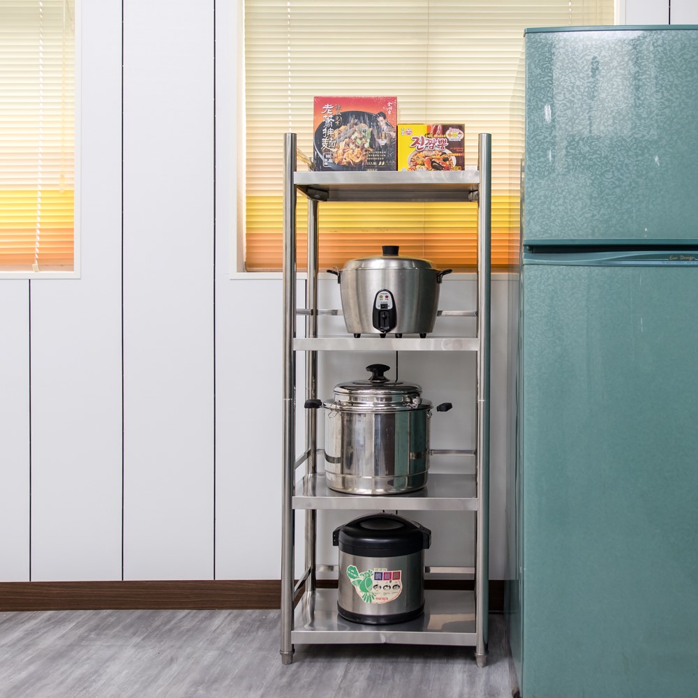 【誠宜居家】60x45x130公分 (三面圍欄-四層不鏽鋼置物架)升級款加粗加厚-加強底部橫梁 收納架 不鏽鋼置物架 不銹鋼置物架 廚房不銹鋼置物架 置物架 家電架 廚房架 架子, , large