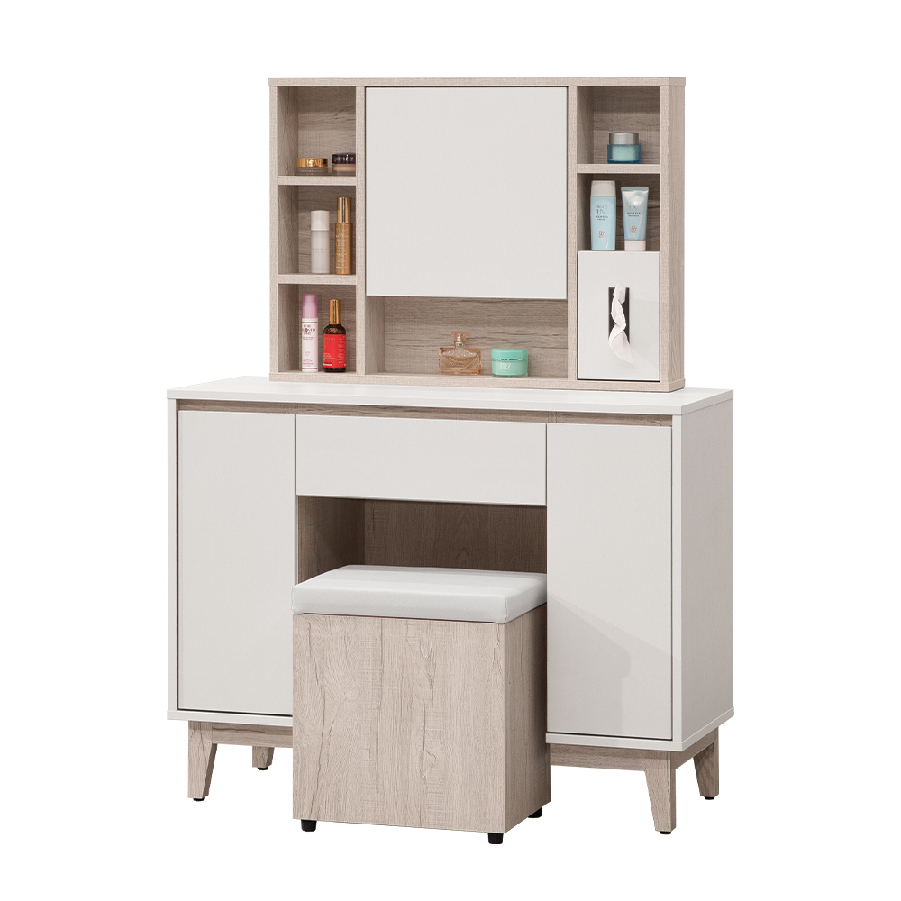 【唯熙傢俱】紀薇橡木雙色3.3尺化妝台, , large