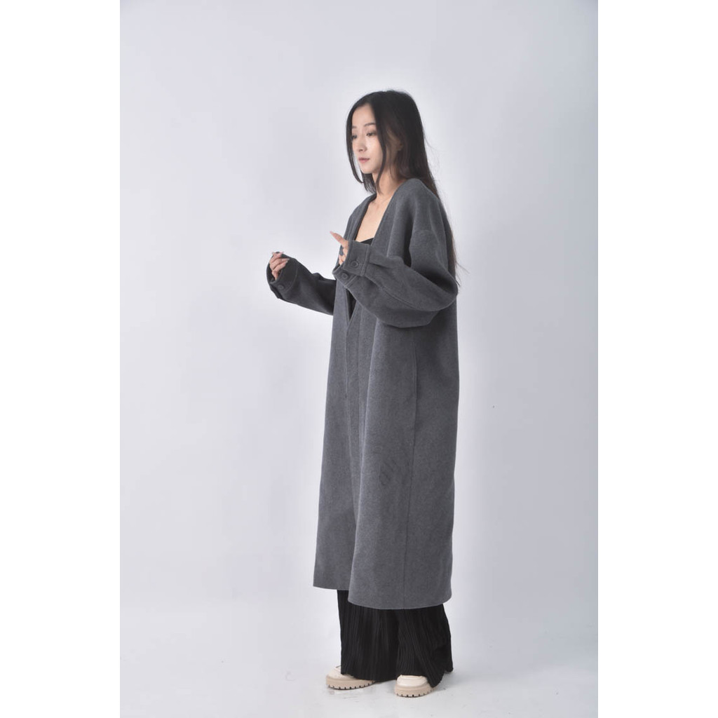 (XL) studio doe長版灰色外套二手衣, , large