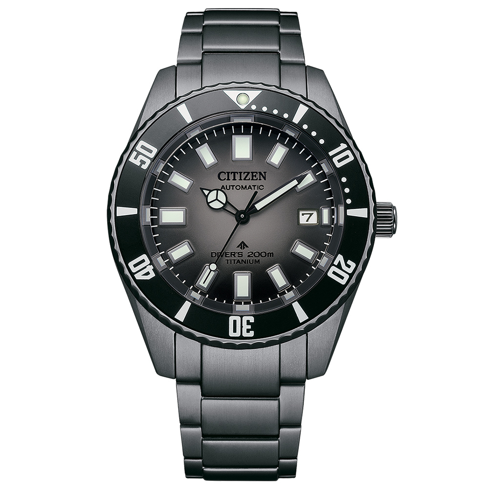 CITIZEN 星辰 限量 1977征服潛水機械錶款-鈦-暗黑款 NB6025-59H, , large