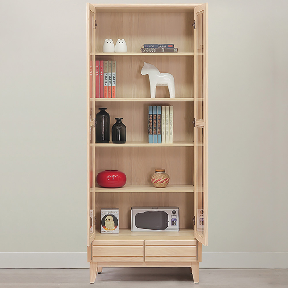 【Hampton 漢汀堡】利特多實木2.7尺下抽書櫃, , large