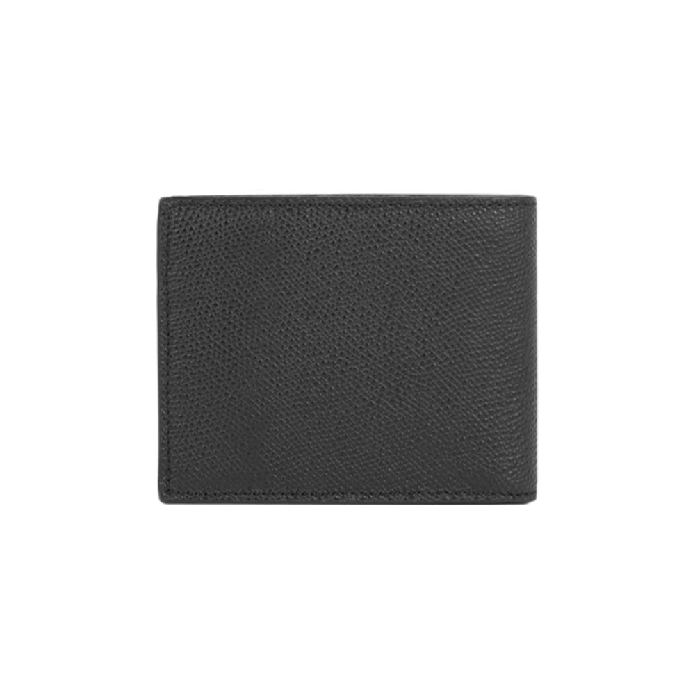 BALLY 銀字Logo 粒紋小牛皮對開證件照短夾(黑色), , large