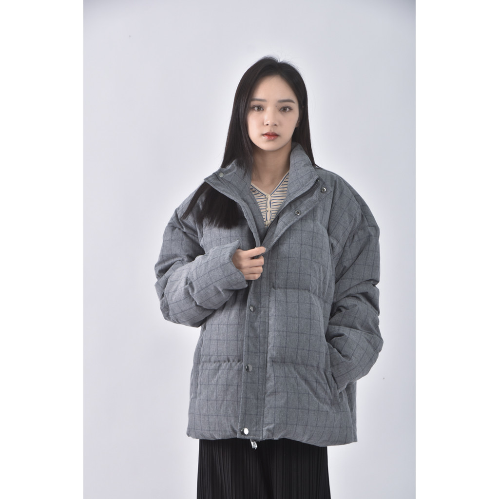 (2XL) pinli格紋灰色外套二手衣, , large