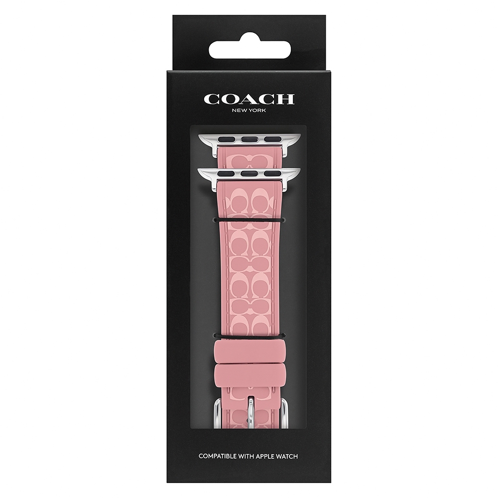 COACH Apple Watch 錶帶 38/40/41mm 適用 矽膠錶帶- 粉紅色(不含手錶), , large