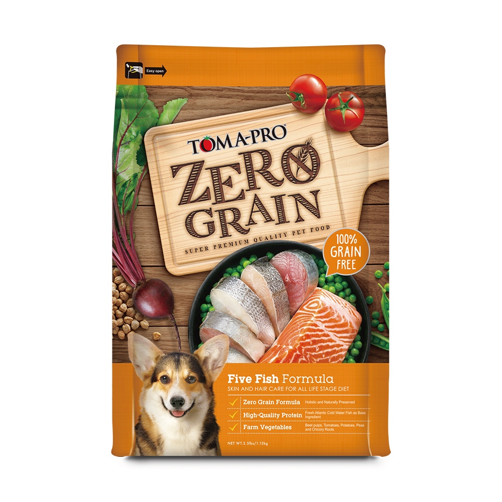 【優格】零穀 全齡犬飼料 五種魚 晶亮護毛配方5.5磅, , large