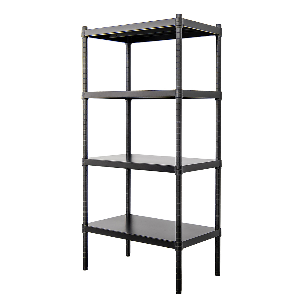 【Y HOUSE】60x35x120 cm 4-layer hole-free iron plate storage rack rack iron rack - black paint, , large