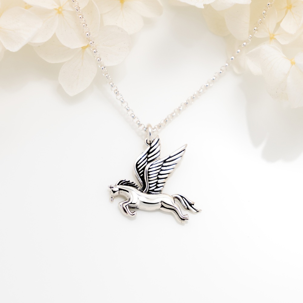 【Angel & Me】飛天馬 s925 純銀 項鍊 生日 情人節 馬年 禮盒, , large