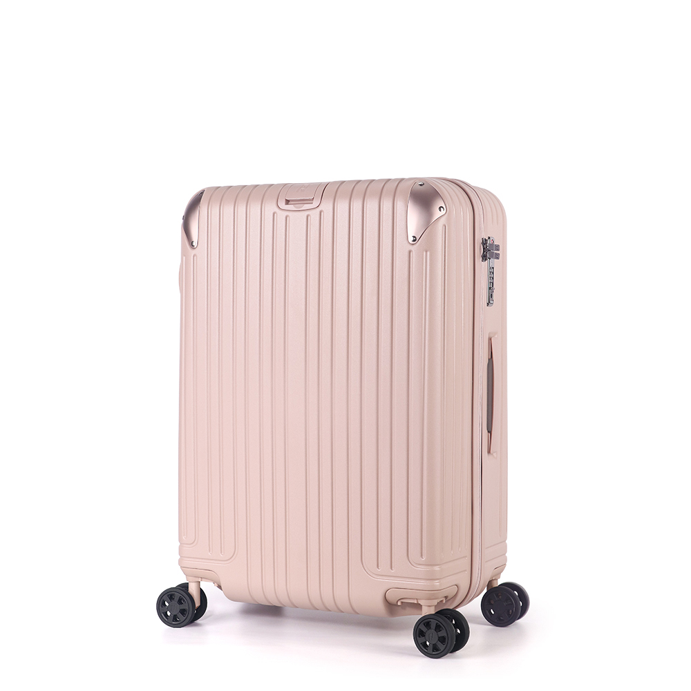 【ALLEZ】"Too Late to Meet III" 25-inch Expandable Luggage with Metal Corner Guards Rose Milk Tea