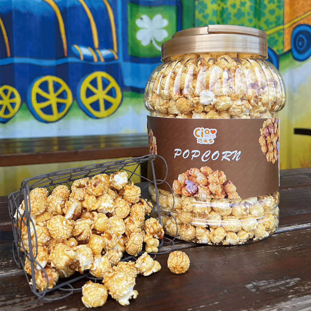 2 buckets of cheese popcorn + 2 buckets of caramel popcorn, , large
