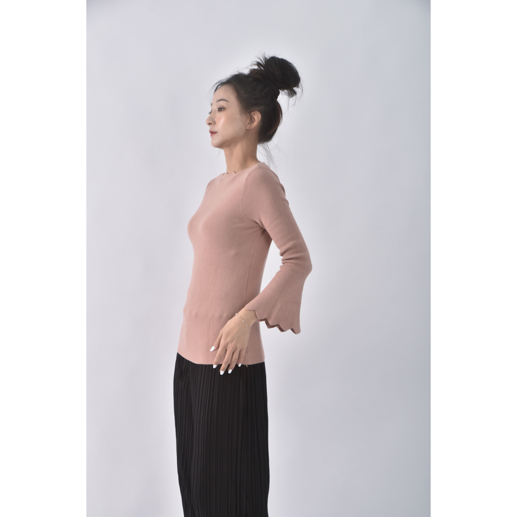 (S) 簡約粉色長袖上衣二手衣, , large