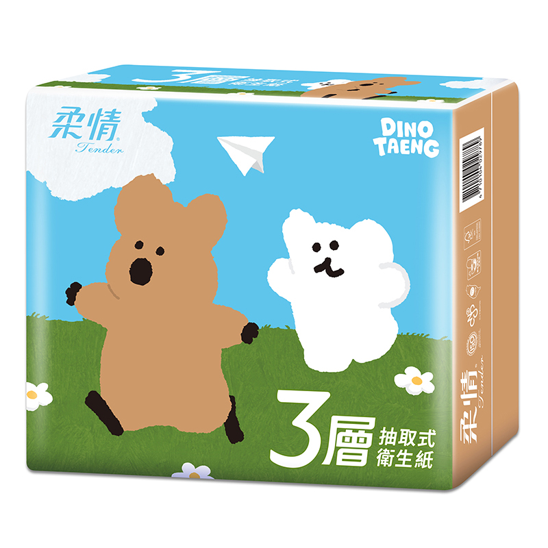 [箱購 客訂交貨] 柔情三層抽取式衛生紙FSC100抽*24包-12201056001x 3Bag袋, , large