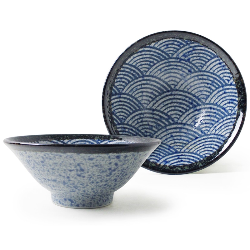 [豐名日本餐具] 5.8麵井 波浪藍 / H73-58NW, , large