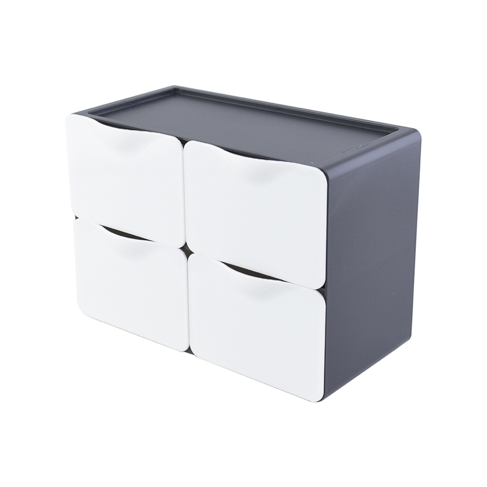 【O-Life】Stackable Desktop Drawer Cabinet-4 Drawers Gray