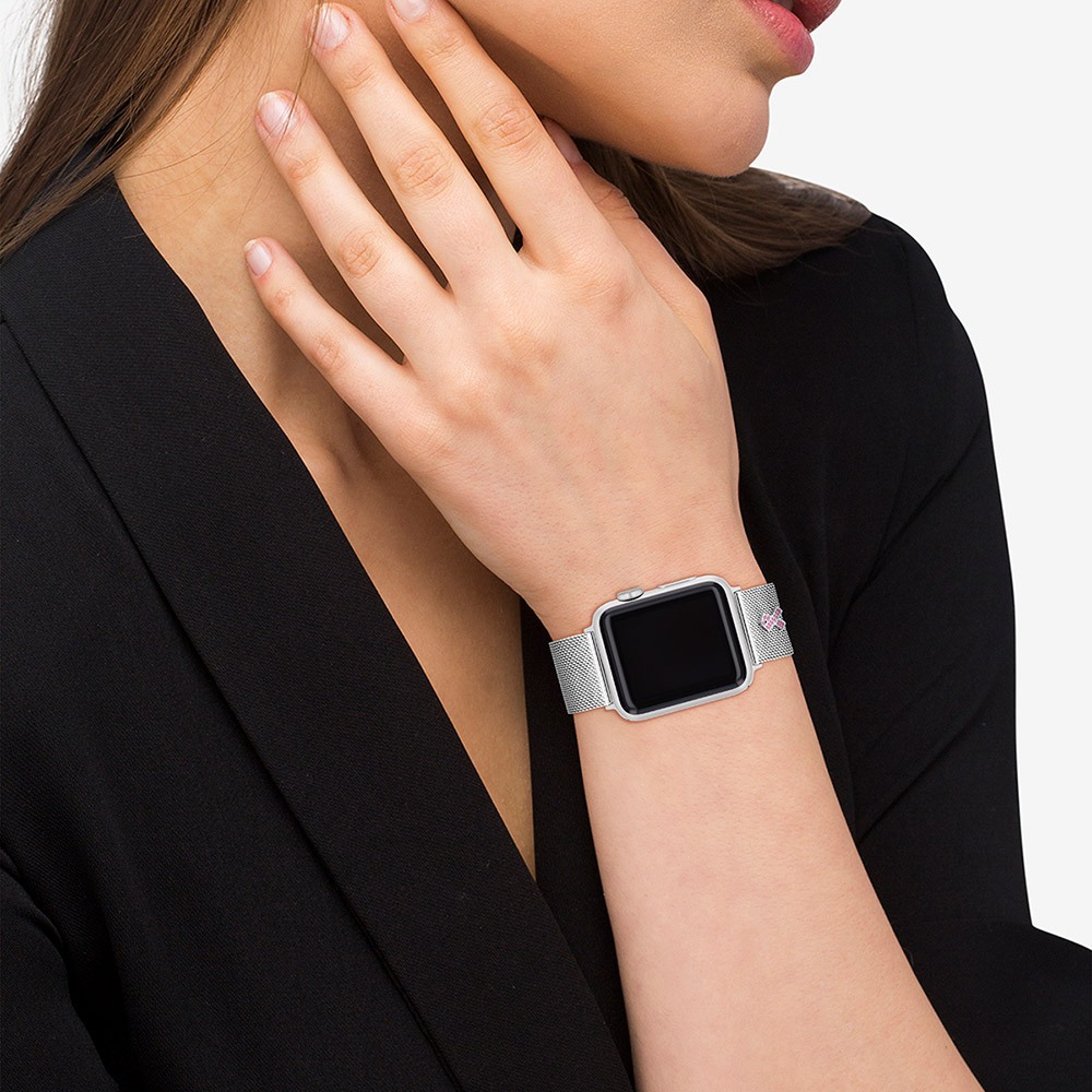 COACH Apple Watch 錶帶 38/40/41mm 適用 粉紅色水晶絲帶 米蘭錶帶(不含手錶), , large