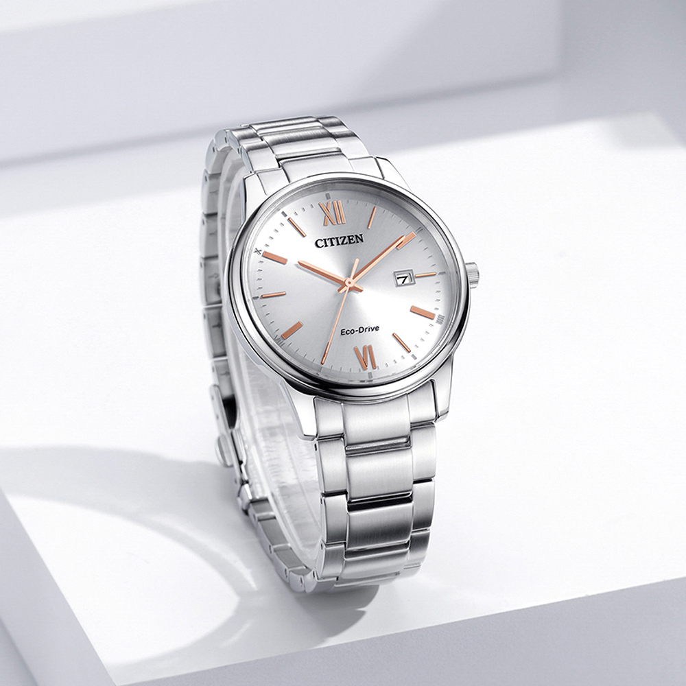 CITIZEN 星辰 光動能簡約手錶-銀/40mm BM6978-77A, , large