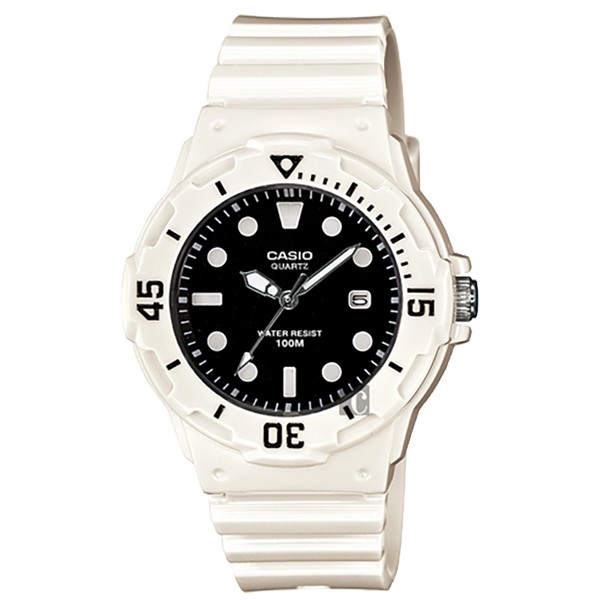 CASIO 卡西歐 迷你運動風指針手錶-黑x白 LRW-200H-1EV, , large