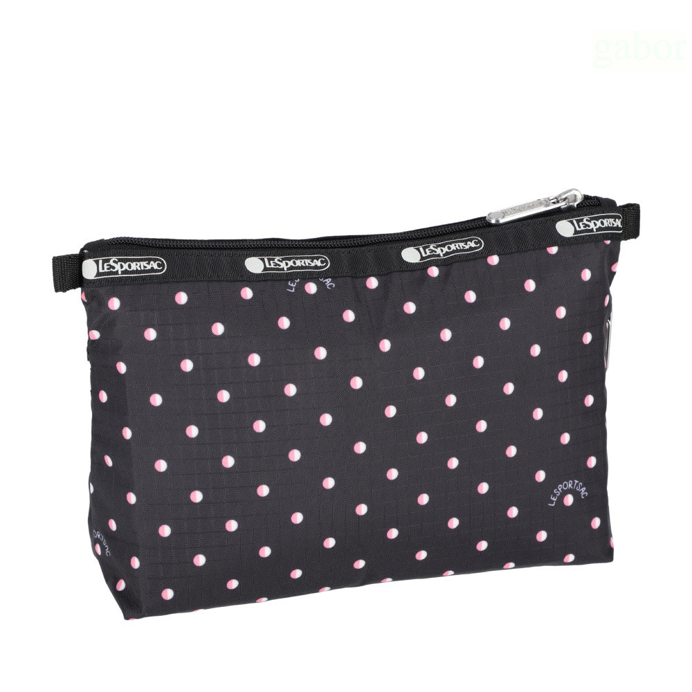 LeSportsac Cosmetic Clutch 雙層拉鍊收納化妝包 送禮-粉色點滴, , large