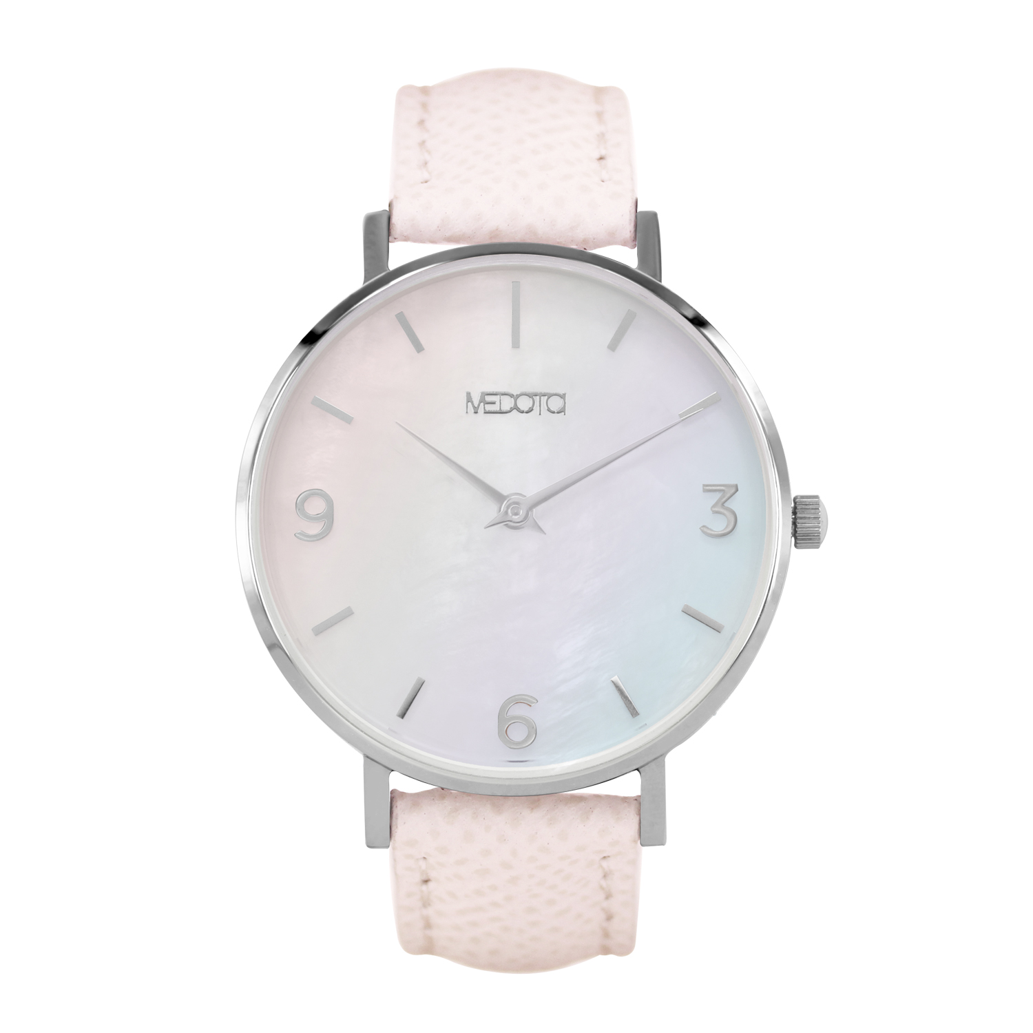 [MEDOTA] CERES Series natural mother-of-pearl ladies watch-Silver / ES-12701 genuine leather strap, , large