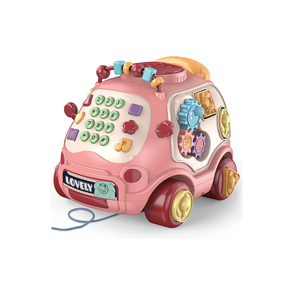 電話小巴士音樂拍拍鼓 顏色隨機 早教玩具, , large