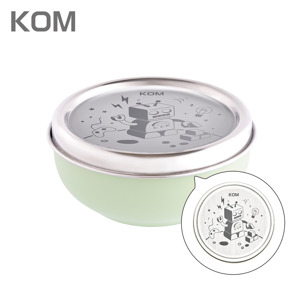 【KOM】夢想系列 磨砂316不鏽鋼兒童隔熱碗 (幼兒園指定/圓匙升級), , large
