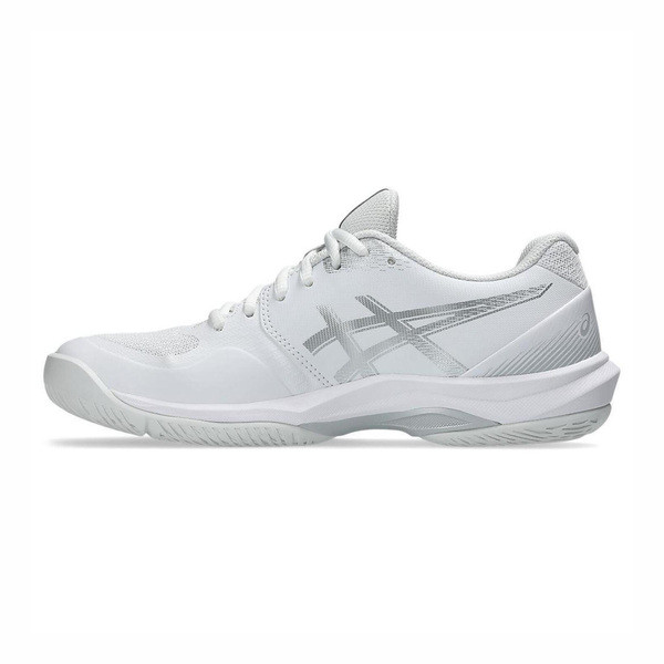 Asics Court Hunter Ff 女 羽球鞋 支撐 抗扭 瞬移 白 銀 [1072A112-102], , large