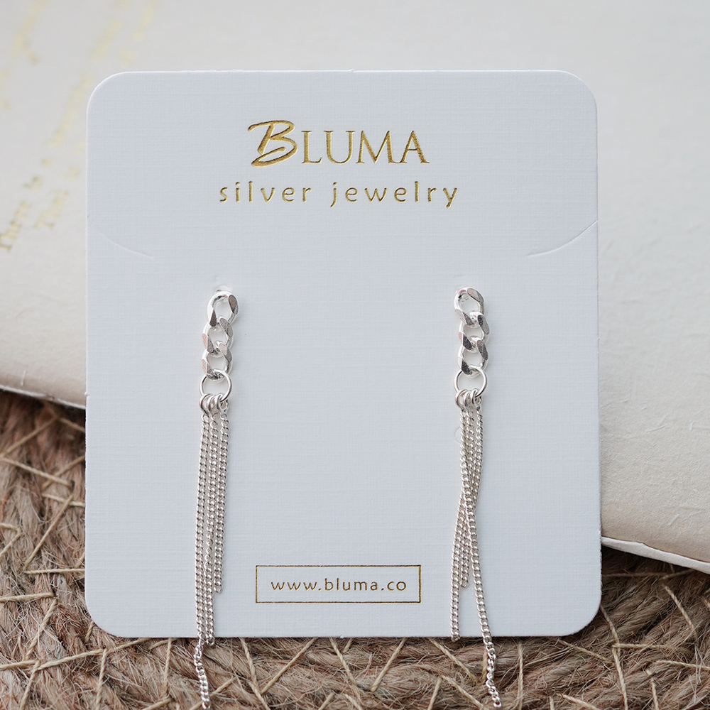 【BLUMA銀飾】浪漫偶遇流蘇純銀耳環 女生垂墜耳環 情人節禮物 個性飾品, , large
