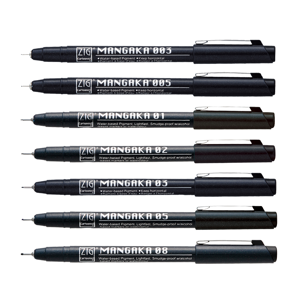 【Kuretake 吳竹】ZIG 漫畫代針筆 茶色/紫色/灰色/淡藍色 0.1mm~0.5mm /支 CNM-003~08-5V(日本品牌)  -  多款可選, , large