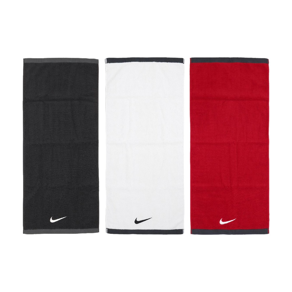 NIKE FUNDAMENTAL TOWEL 毛巾 80x35cm 戶外 運動 家居 素色 純棉 吸水佳 黑 白 紅, , large