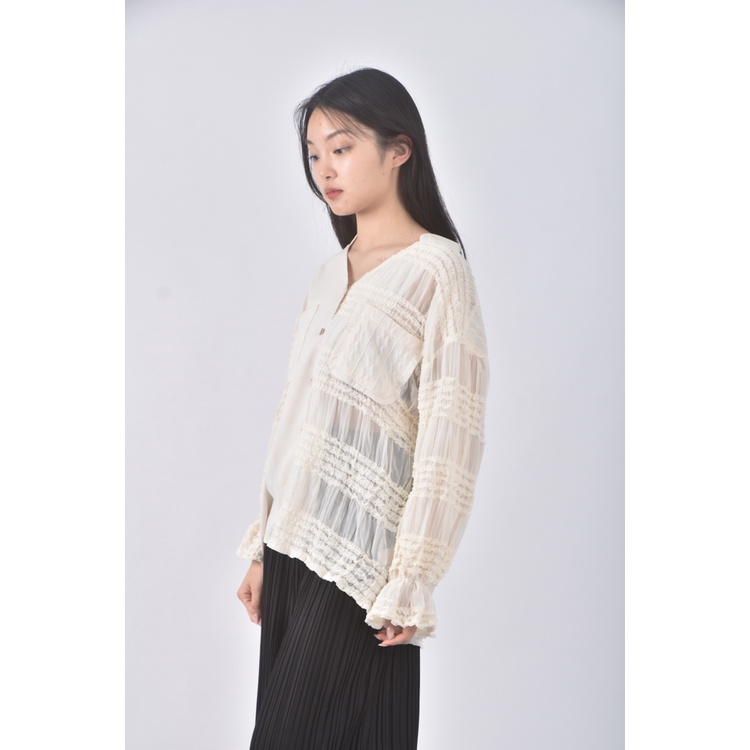 (XL) bella質感拼接杏色長袖上衣二手衣, , large