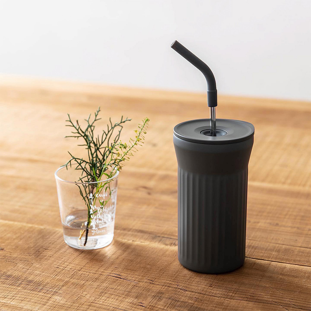 【日本孔雀Peacock】時尚休閒316不鏽鋼真空斷熱 直飲吸管保溫杯450ML-任選色, , large