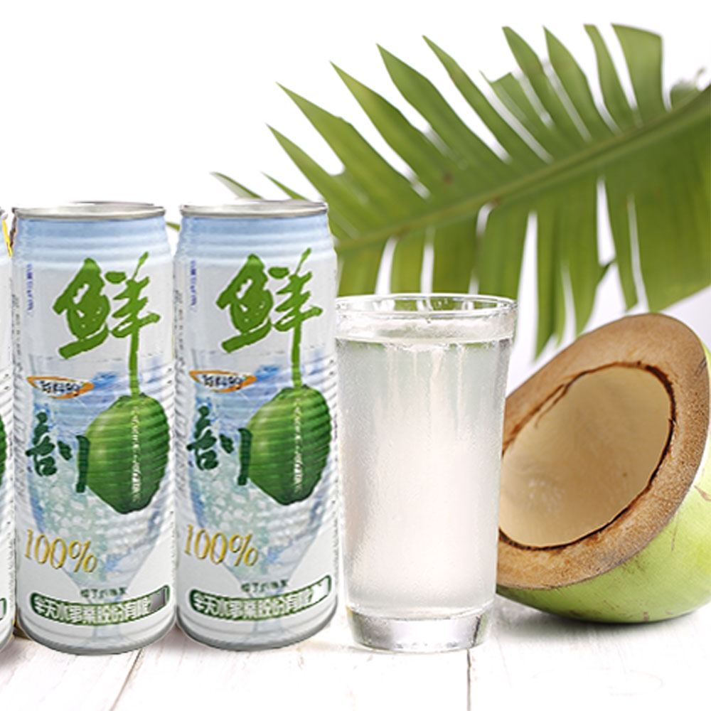 【半天水】鮮剖100%純椰汁24瓶〈含果肉/520ml/瓶/易開罐〉免運, , large
