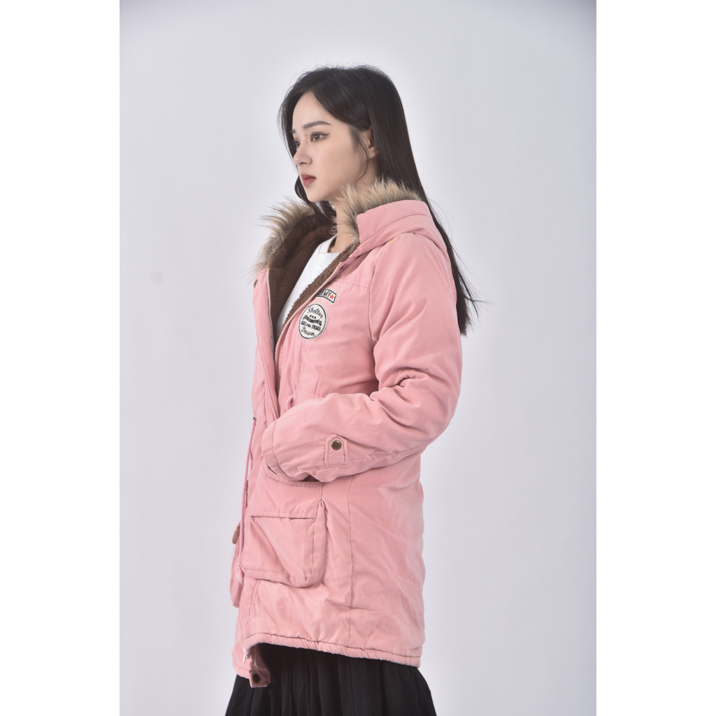 (L) xinqiqulanskion內刷毛粉色外套二手衣, , large