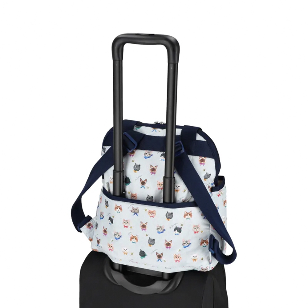 |快速出貨|LeSportsac Double Trouble Backpack 手提兩用 後背包 媽媽包-晴空貓語, , large