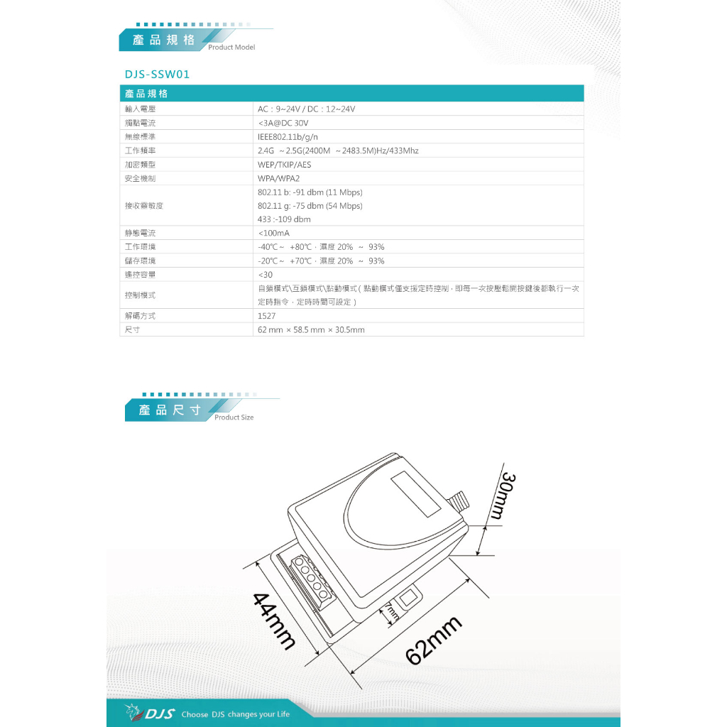 昌運監視器 DJS-SSW01 Wi-Fi 一路智慧接點開關+遙控器 手機遠端接點控制 倒數 定時 暫態or常態控制, , large